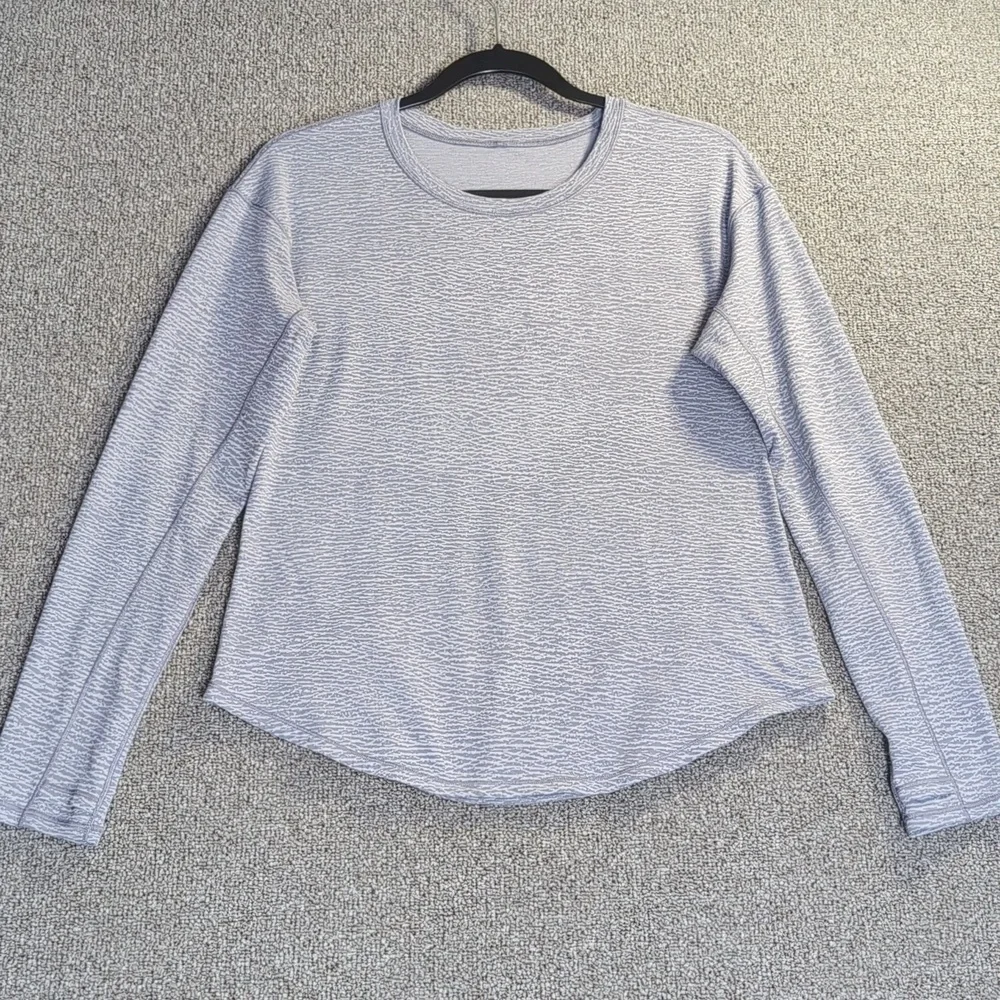 Lululemon Lost In Pace Long Sleeve - Sheer Luon Pebble Jacquard Grey Size 8